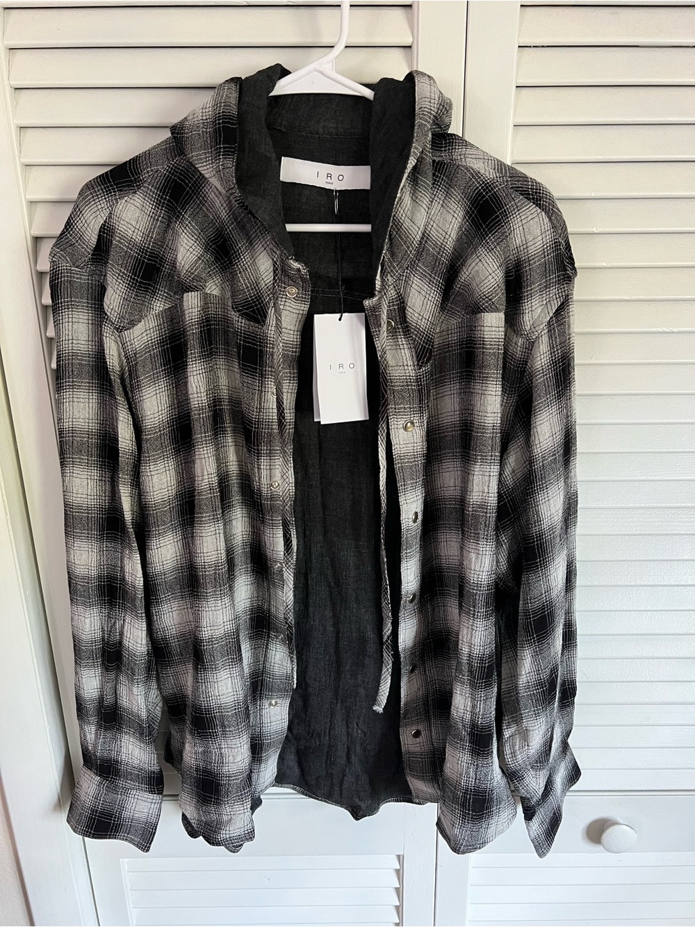IRO Hoodie Size 40 - US Large Black & White